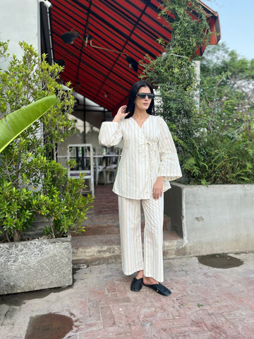 Elegant Striped Co-Ord Set – Relaxed Fit Lounge Wear (2-Piece)