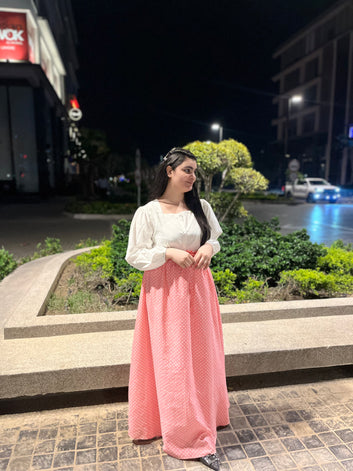 Pink Polka Dot Maxi Dress