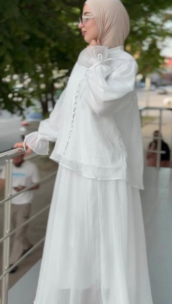 Buttons down shirt skirt turkish
